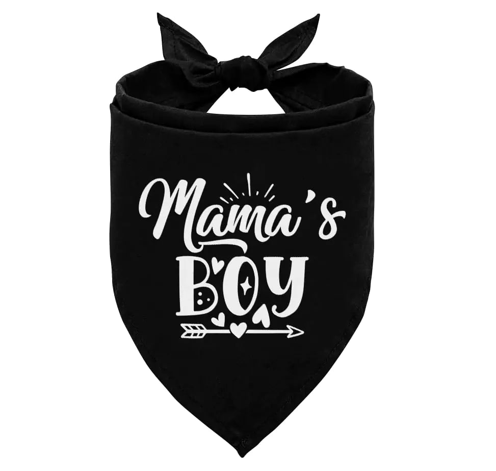 Mama’s Boy Dog Bandana (Funny & Flannel Triangle Scarf)