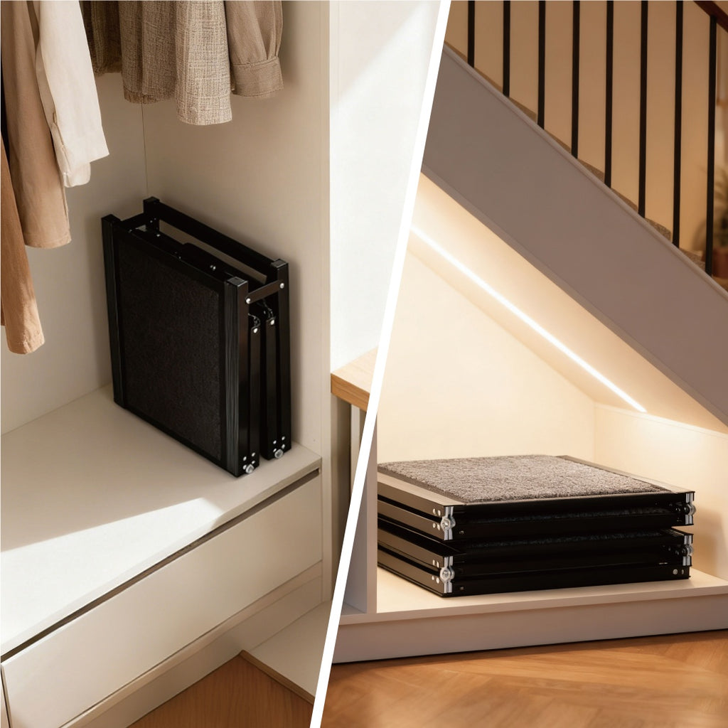 65″ Folding Dog Car Ramp – Lightweight Aluminum Ramp with Non-Slip Surface, Supports Up to 250 lbs