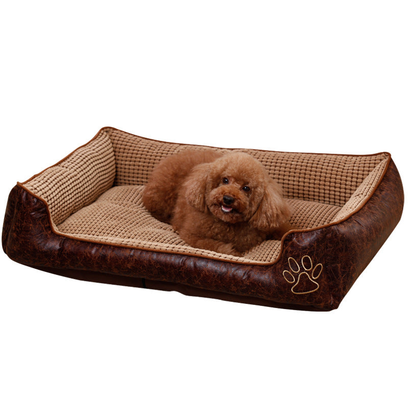 Soft Corn Wool Pet Sofa Bed – Removable Washable Dog & Cat Bed