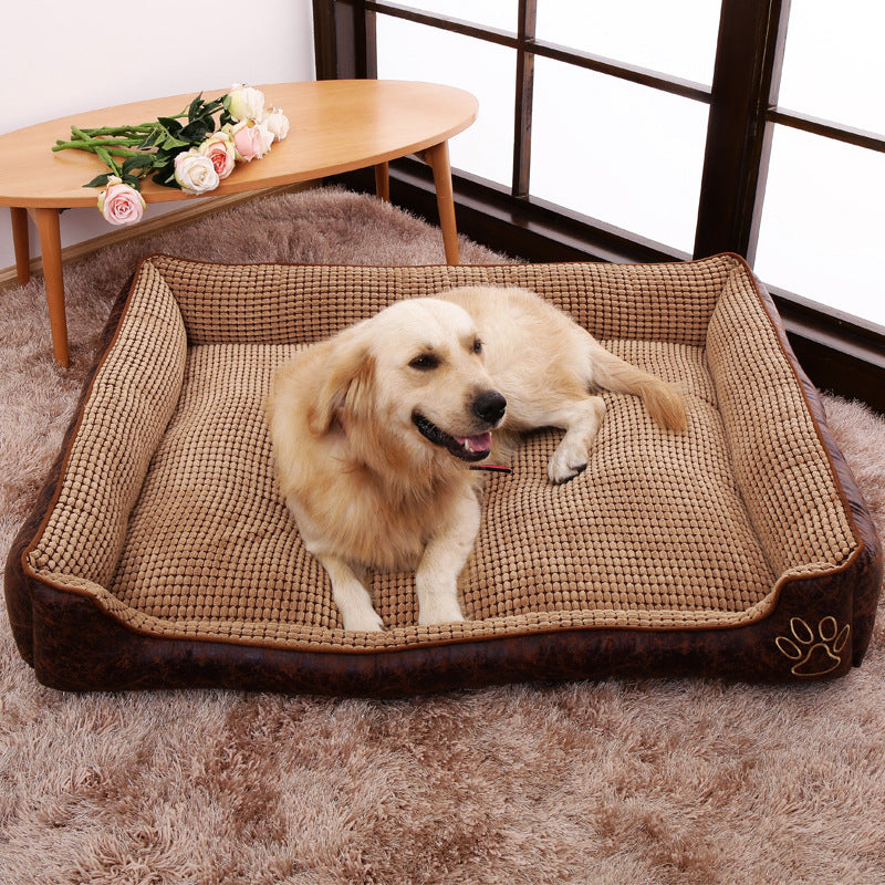 Soft Corn Wool Pet Sofa Bed – Removable Washable Dog & Cat Bed