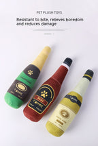 Champagne Bottle Plush Dog Toy – Soft Bite-Resistant Play Toy