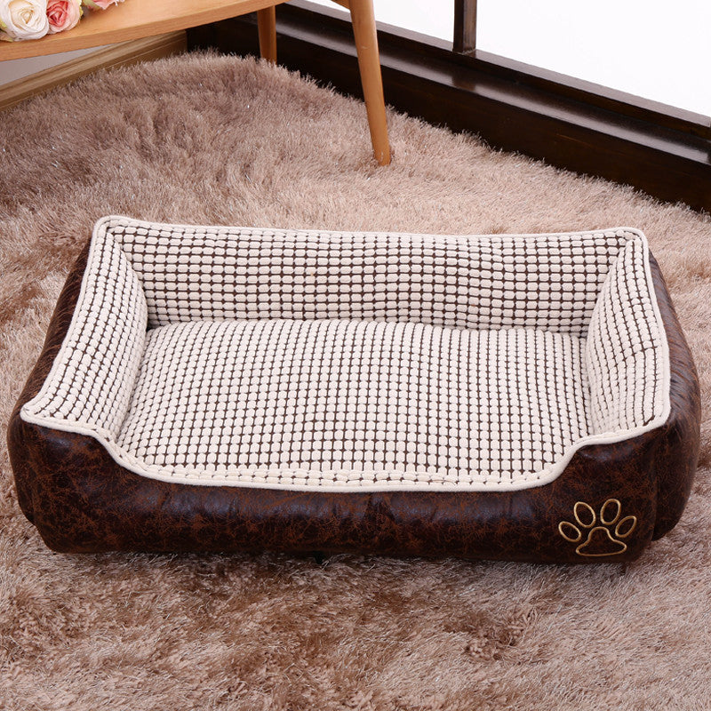 Soft Corn Wool Pet Sofa Bed – Removable Washable Dog & Cat Bed