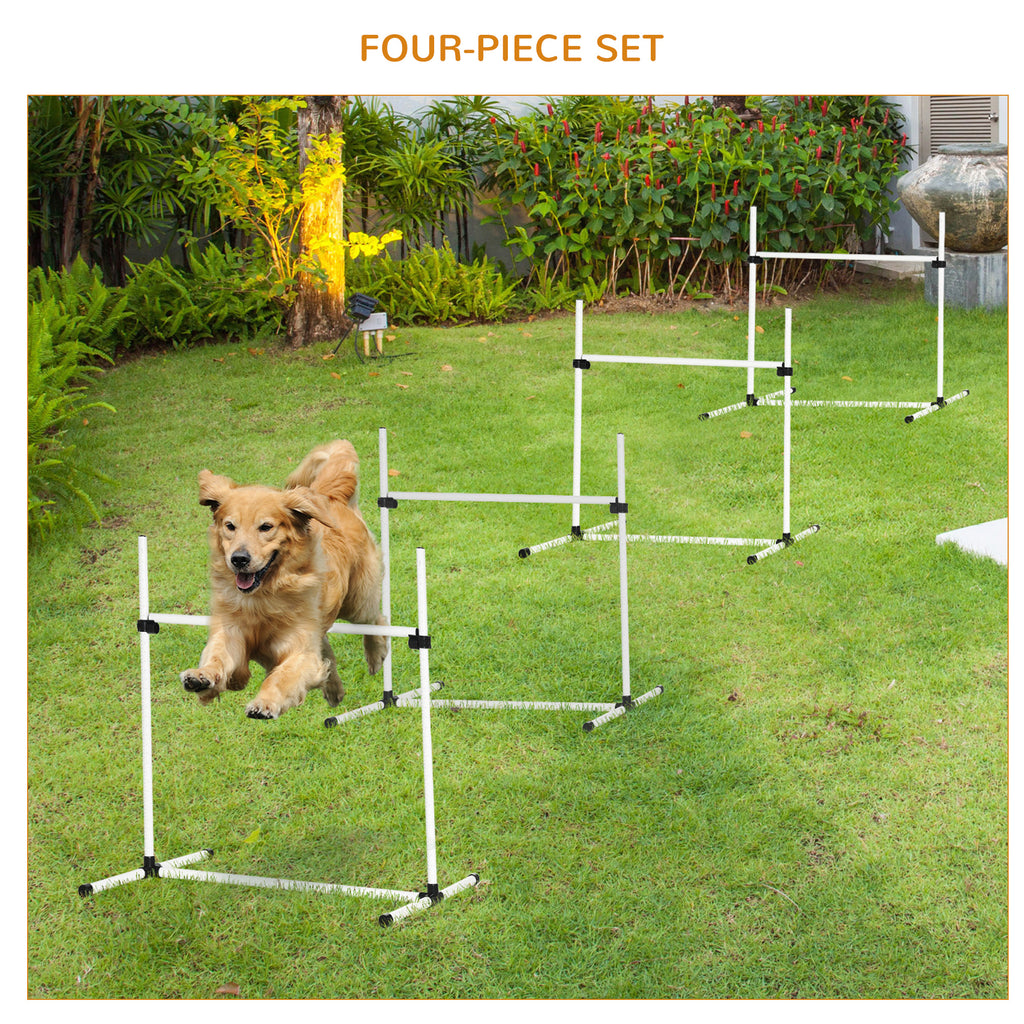 4-Piece Dog Agility Jump Training Set – Adjustable Height Jump Bars with Carry Bag
