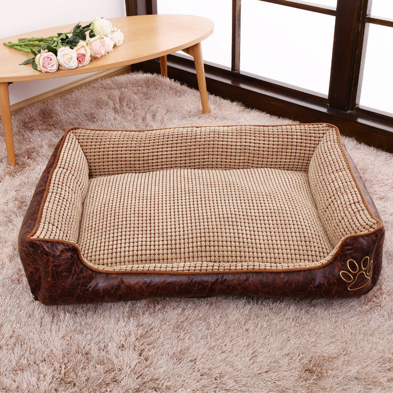 Soft Corn Wool Pet Sofa Bed – Removable Washable Dog & Cat Bed