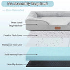 High Quality Orthopedic Memory Foam Dog Sofa Bed with Waterproof Liner & Non-Slip Base