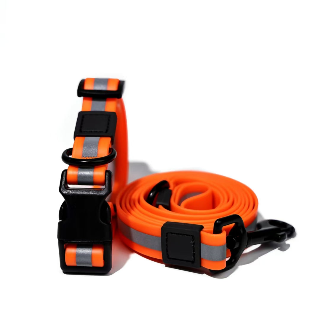 High-Visibility Reflective Dog Leash Set – Waterproof PVC Leash for Night Walk Safety