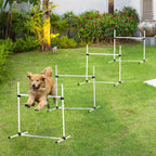 4-Piece Dog Agility Jump Training Set – Adjustable Height Jump Bars with Carry Bag