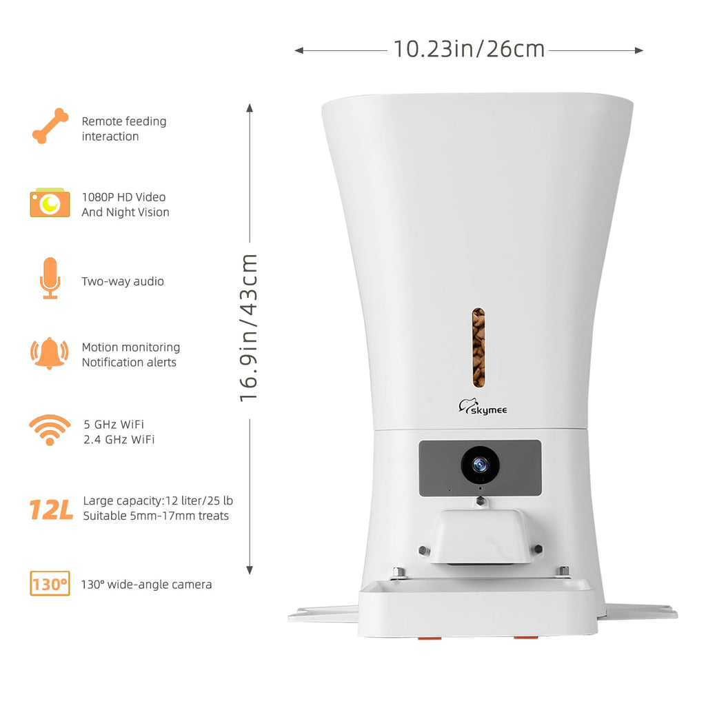 12L Smart Dog Feeder with 5G WiFi & HD Camera