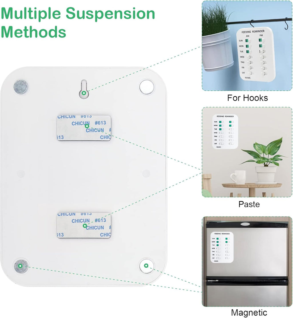 Pet Feeding Reminder Magnetic or Double Sided Adhesive, Prevent Overfeeding