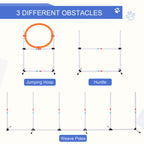 Portable Dog Agility Training Set – Adjustable Jump, Weave Poles & Ring with Carry Bag