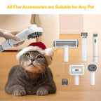 Dog Grooming Vacuum Kit – 1.5L Dust Cup, 12,000 Pa Shedding Brush (White)