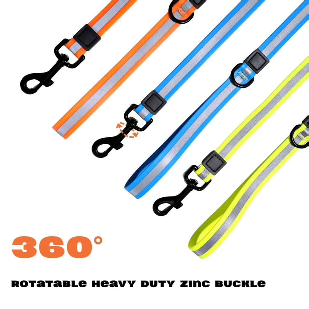 High-Visibility Reflective Dog Leash Set – Waterproof PVC Leash for Night Walk Safety