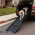 65″ Folding Dog Car Ramp – Lightweight Aluminum Ramp with Non-Slip Surface, Supports Up to 250 lbs