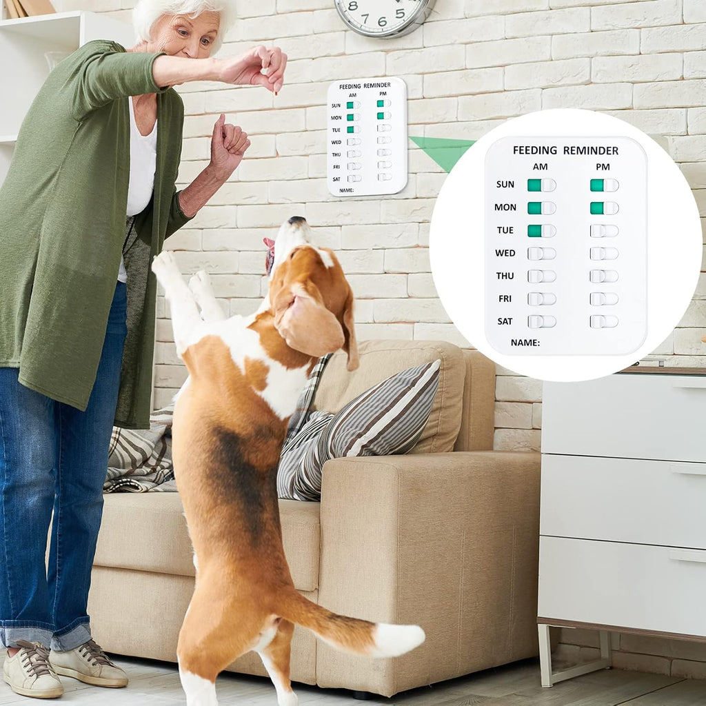 Pet Feeding Reminder Magnetic or Double Sided Adhesive, Prevent Overfeeding