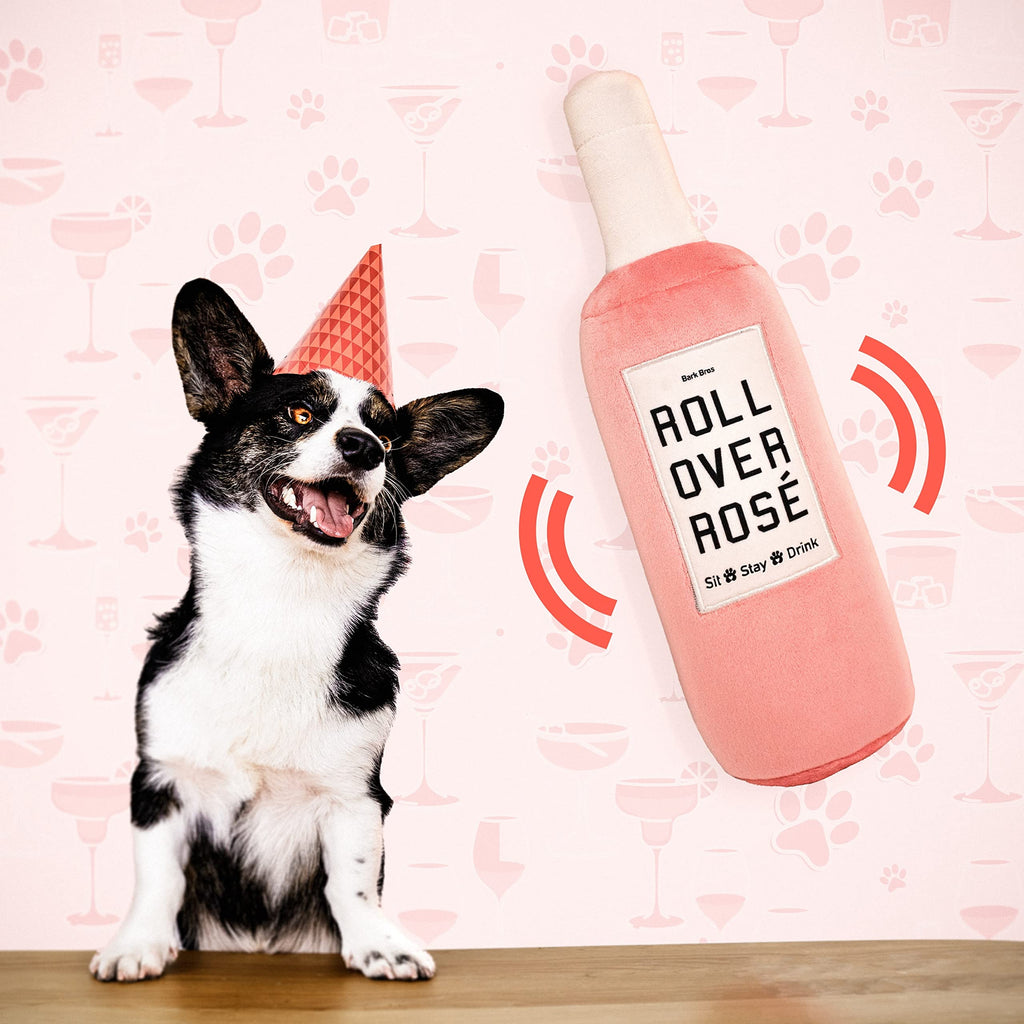 “Roll Over Rosé” Plush Dog Toy
