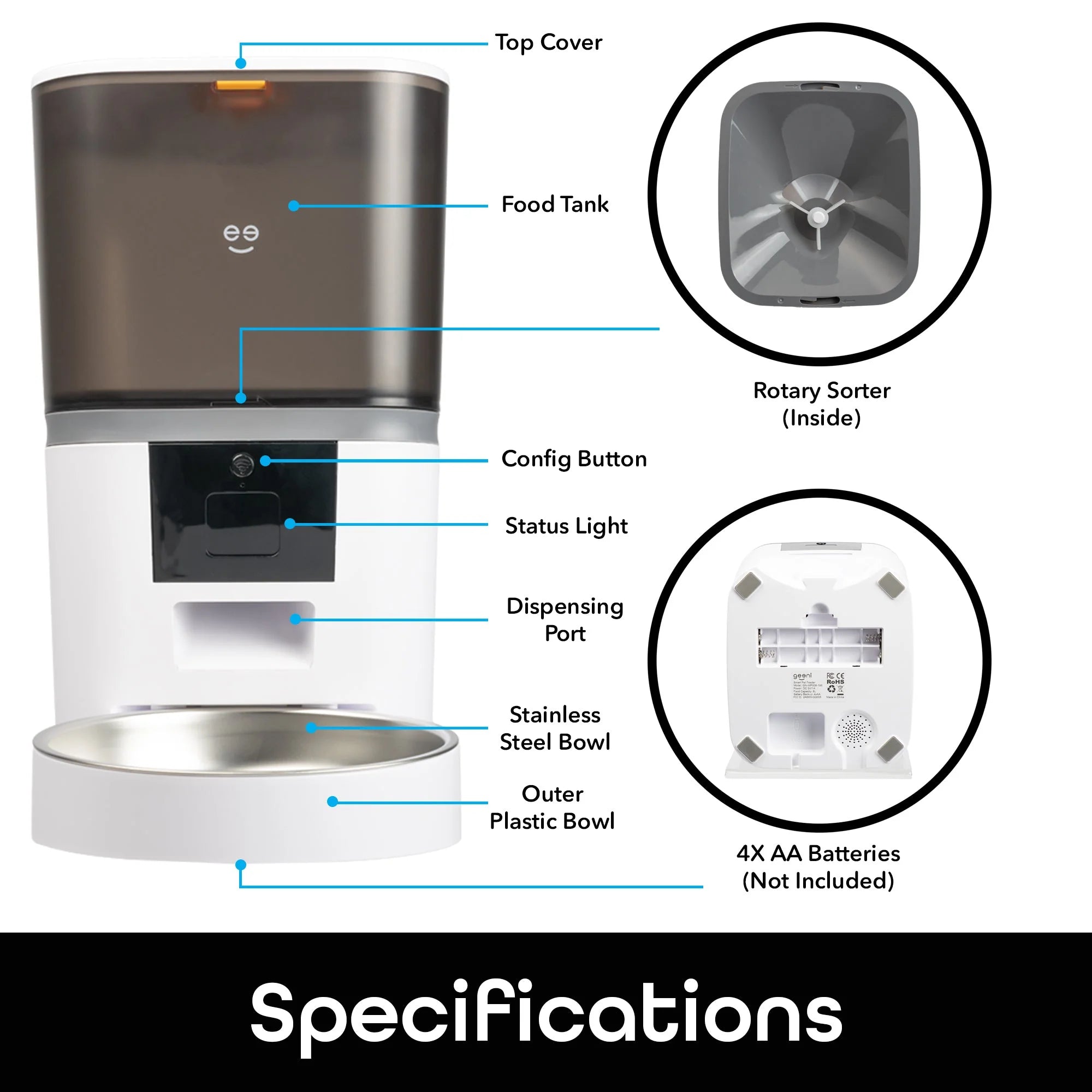 6L Smart Pet Feeder with 1080p Camera & Two-Way Audio