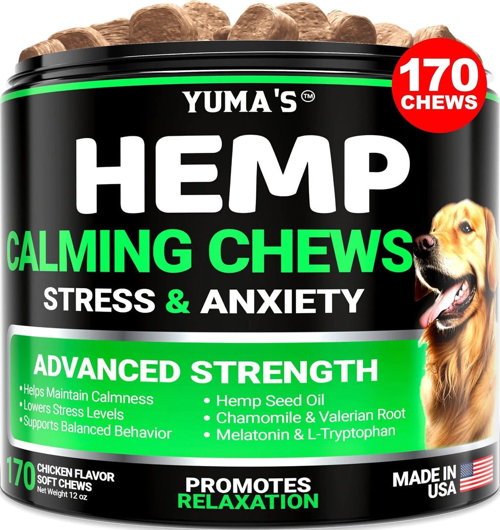 YUMA'S Hemp Calming Chews, 170 Chews Chicken Flavor