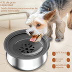 4L Stainless Steel Floating No-Splash Pet Water Bowl – Controlled-Flow Hydration for Dogs & Cats