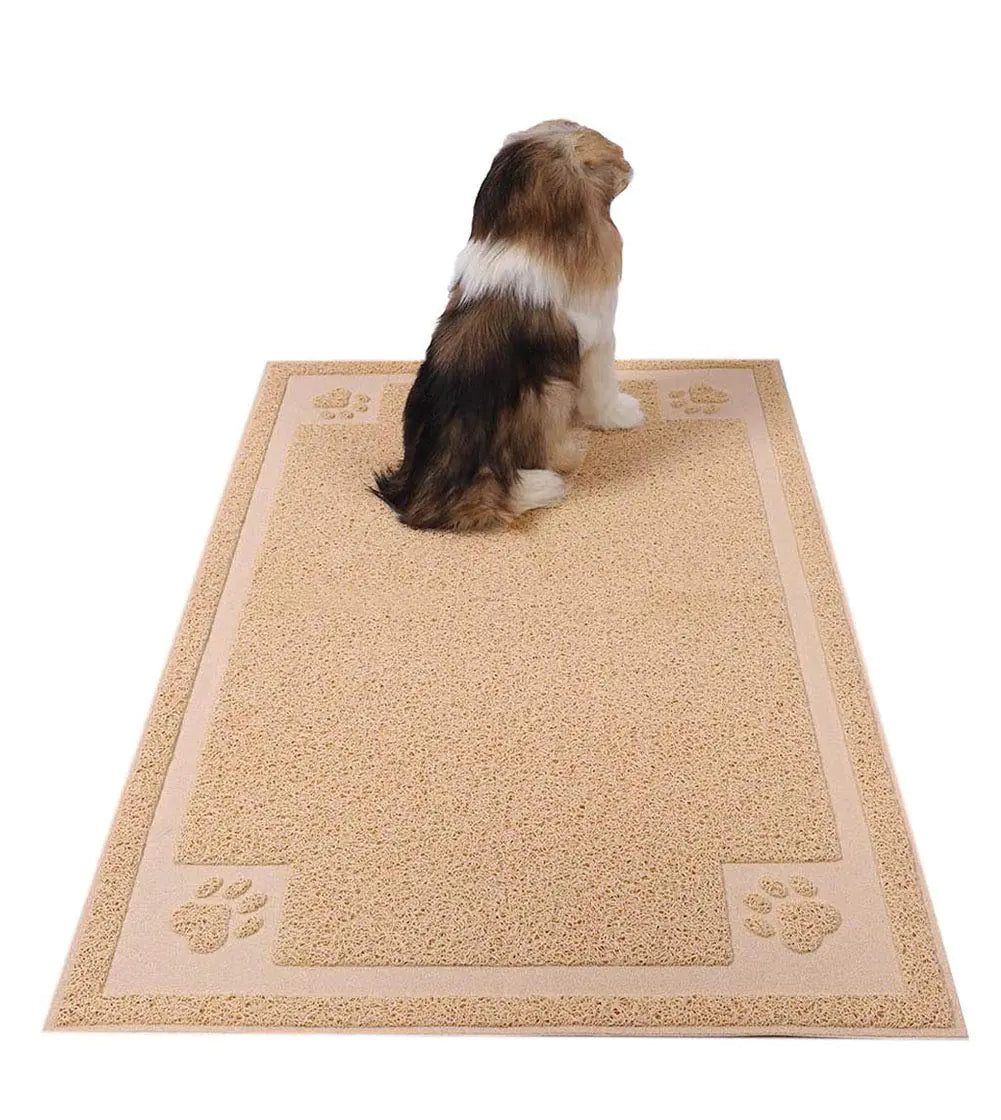 Waterproof Non-Slip Pet Feeding Mat — 24×36” (Beige)