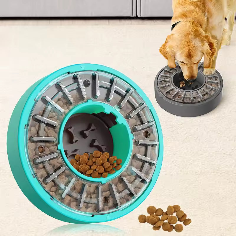 KADTC Large Capacity Adjustable Slow Spinning Dog Puzzle Feeder Bowl