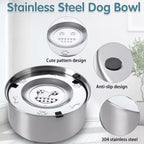 RYAKKA 3L Stainless Steel Splash-Proof Dog Water Bowl – Slow-Drinking, Filtered Hydration System (2-Pack)