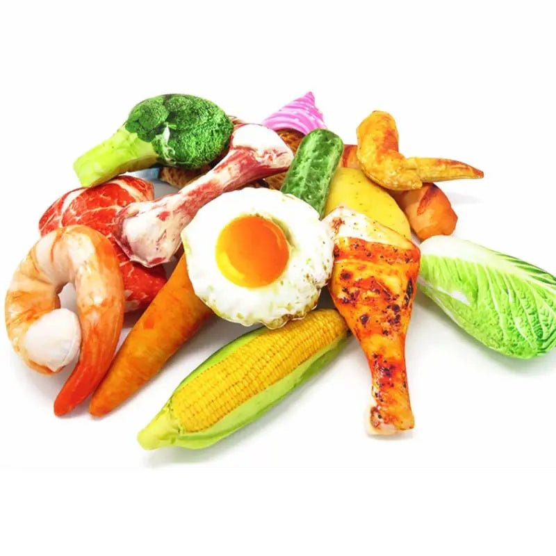 Plush Pet Toy - Realistic Vegetable Drumstick for Dogs