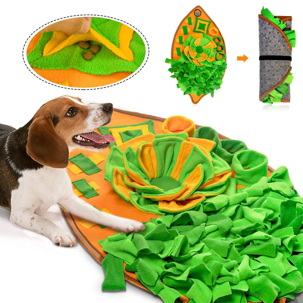 AWOOF Snuffle Mat for Dogs Dog Cats Nosework Feeding Mat Pet Interactive Dog Puzzle Toys Encourages Natural Foraging Skills for Training and Stress Relief
