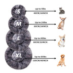 Fluffy Plush Donut Dog Bed – Soft Long Fur Washable Pet Sofa