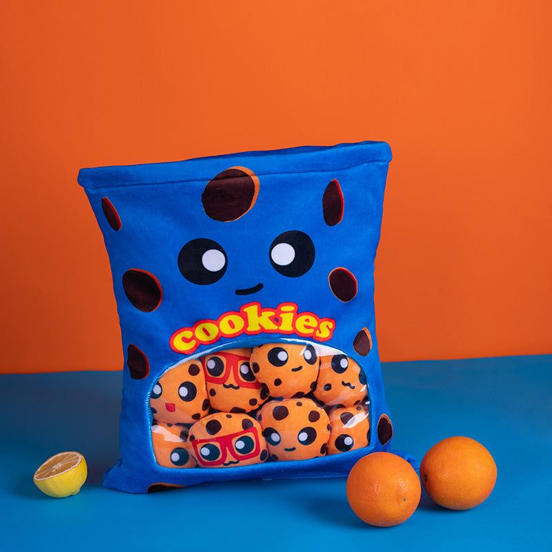 Puff Cookie Plush Throw Pillow – Soft Decorative Cushion Toy