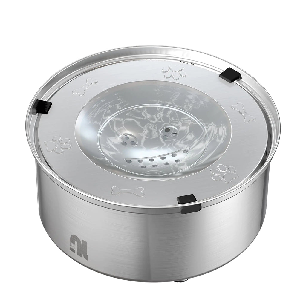 Nicelock No-Spill 3L Dog Water Bowl – Stainless Steel Slow-Water Feeder (0.8 Gallon)