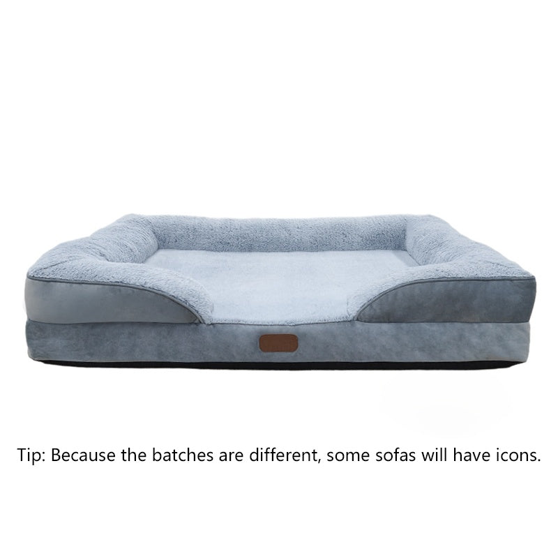 High Quality Orthopedic Memory Foam Dog Sofa Bed with Waterproof Liner & Non-Slip Base