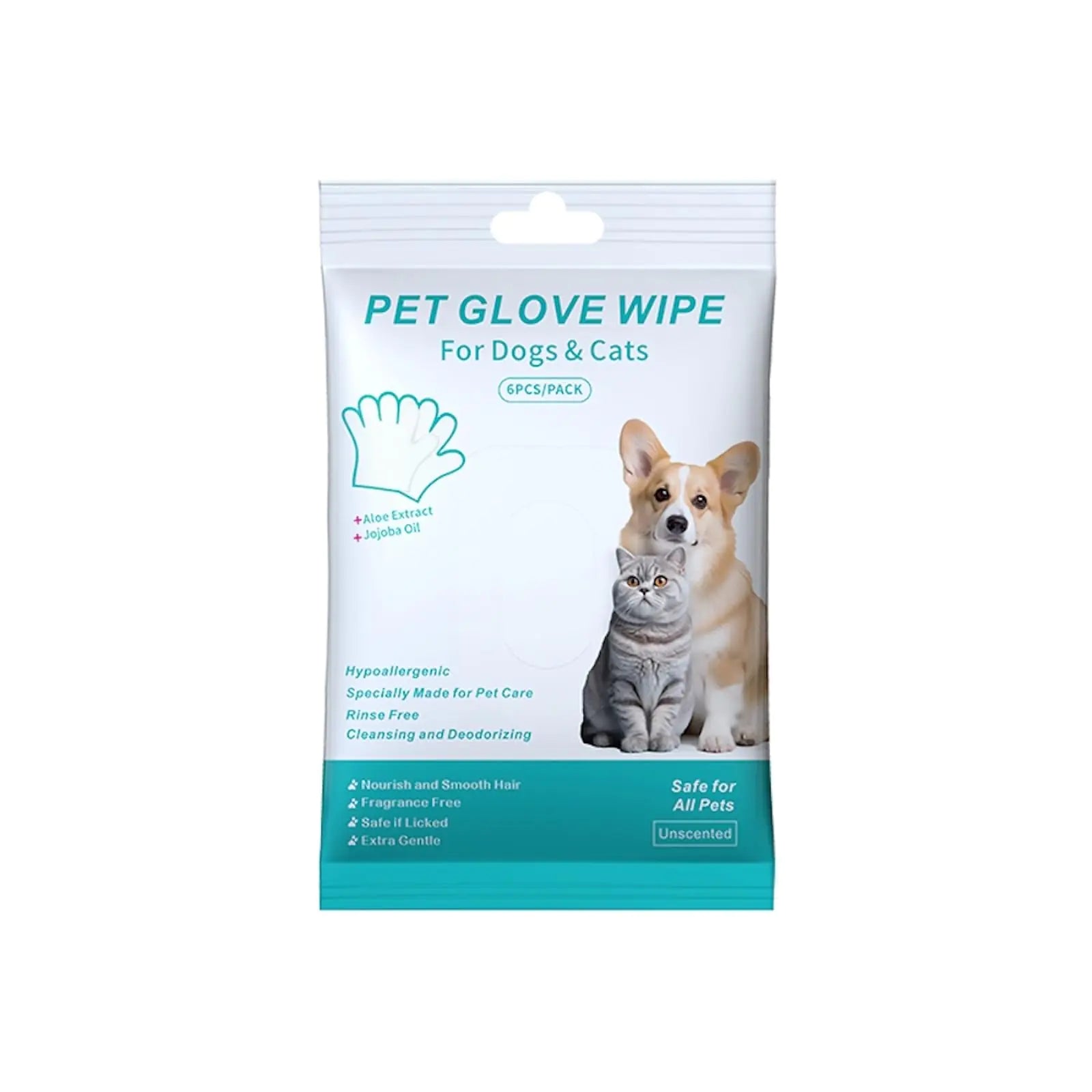 Extra Thick Pet Bathing Wipes (6pcs Grooming Gloves — Rinse-Free Cleaning & Deodorizing