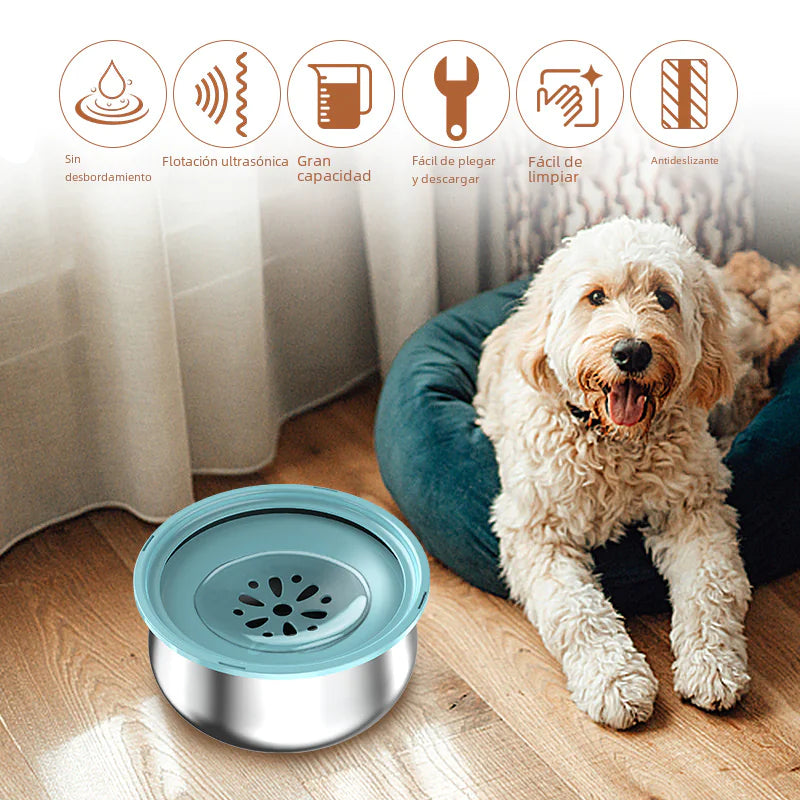 4L Stainless Steel Floating No-Splash Pet Water Bowl – Controlled-Flow Hydration for Dogs & Cats