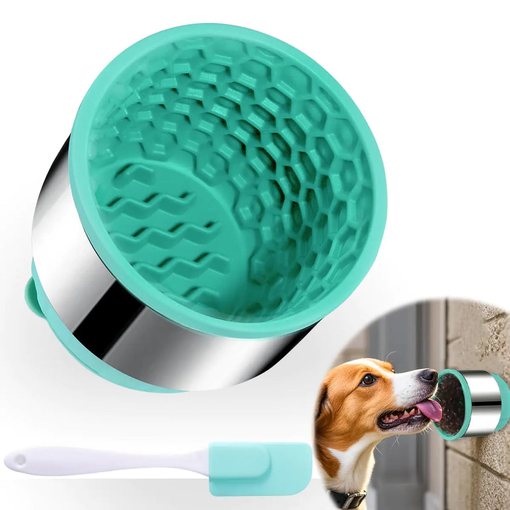 2-in-1 Dog Slow Feeder Bowl with Lick Mat (Suction, Small Breed)