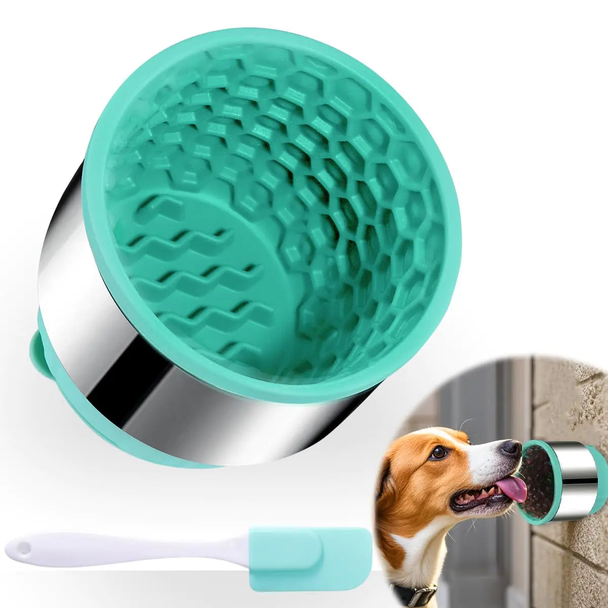 2-in-1 Dog Slow Feeder Bowl with Lick Mat (Suction, Small Breed)