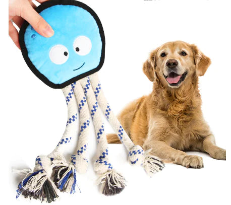 Plush Cartoon Octopus Dog Toy for Chewing Companion