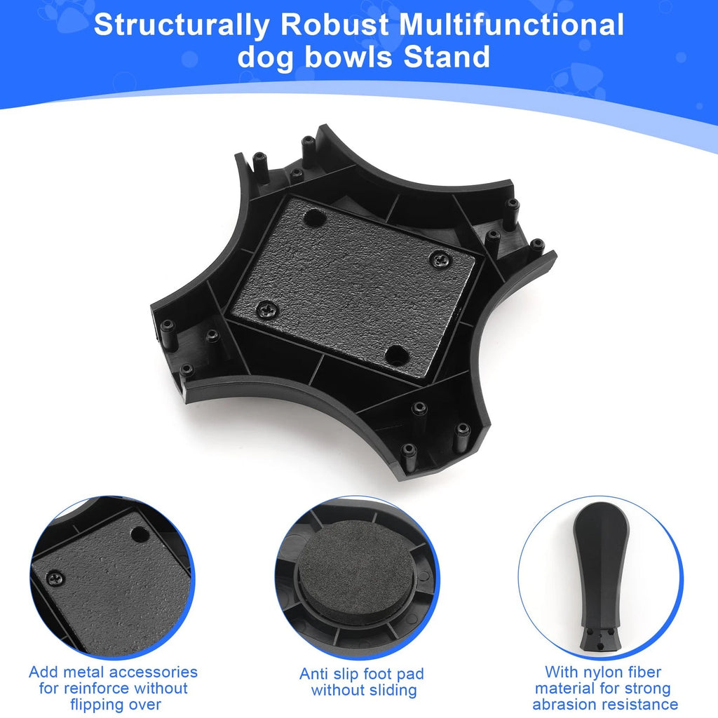 Elevated Adjustable Dog Bowl Stand – Raised Feeding Stand with 3 Heights & Tilted Angle for Medium & Large Dogs (2-Pack)