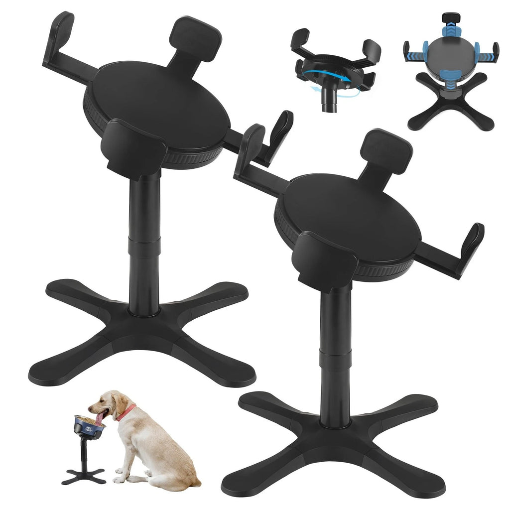 Elevated Adjustable Dog Bowl Stand – Raised Feeding Stand with 3 Heights & Tilted Angle for Medium & Large Dogs (2-Pack)