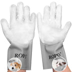 ROPO Dual-Sided Silicone Bath Gloves (Grey)
