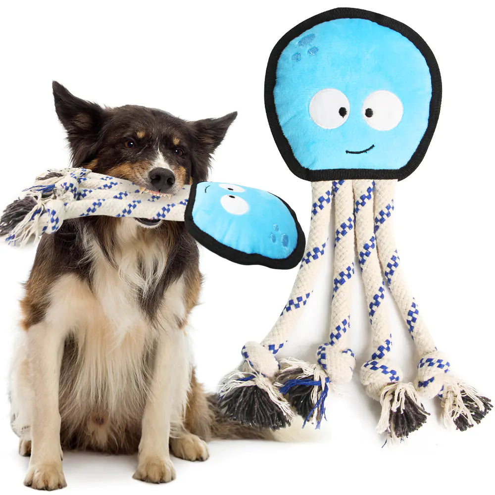 Plush Cartoon Octopus Dog Toy for Chewing Companion