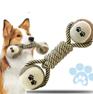 Cotton Rope Tennis Ball Chew Toy (Fetch & Tug Knot)
